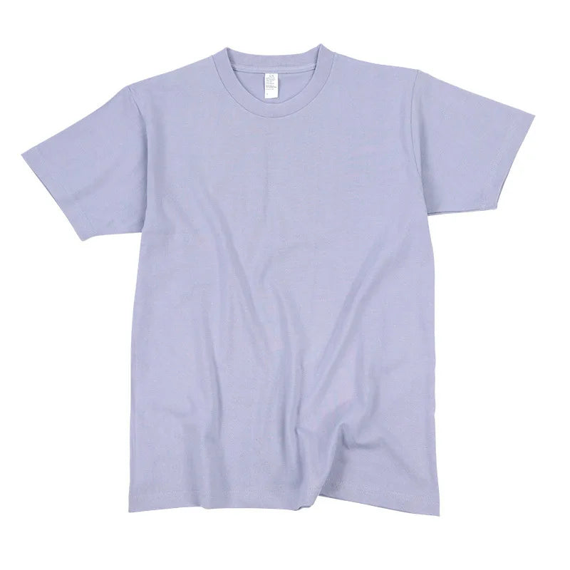 Men's Heavyweight Cotton T-Shirt - Loose Fit Crew Neck Short Sleeve