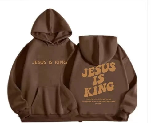 Jesus Is King Hoodie - Unisex Harajuku Pullover Sweatshirt