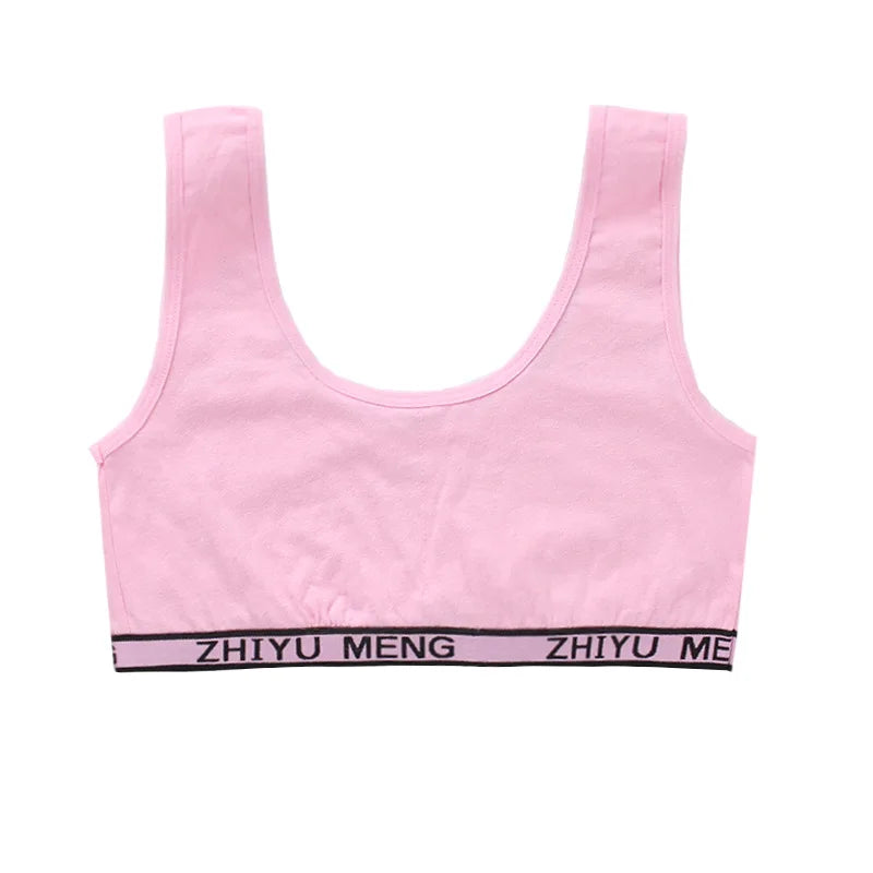 1/3PCS Teenage Girls Training Bras Vests Puberty Adolesent Students Underwear Brassiere Letters Wireless Children Tube Tank Tops