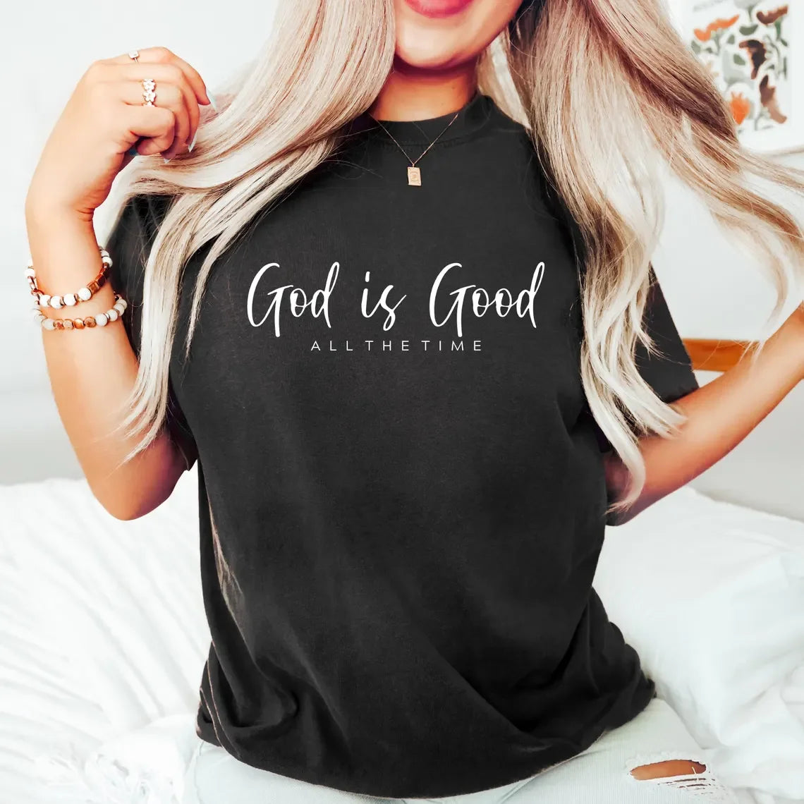 God Is Good Inspirational Bible Verse Graphic T-Shirt