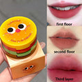 Cappuvini Velvet Lip Mousse - Matte Butter Formula, Long-Lasting Non-Drying, Cute Hamburger Design ,Compact and portable