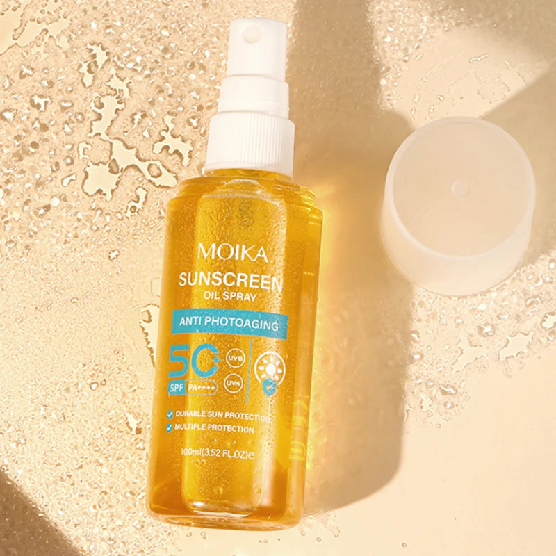 Facial Body Sunscreen Oil Spray Whitening Sun Cream Sunblock Skin Protective Cream Anti-Aging Oil-control Moisturizing SPF50+