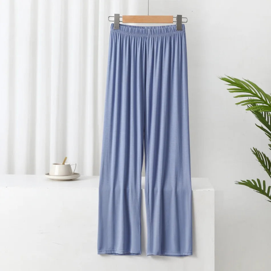 New Summer Knit Women's Modal Pants Loose Casual Wide Leg Pants for Women Bottoms Korean Fashion Home Streetwear Women Clothes