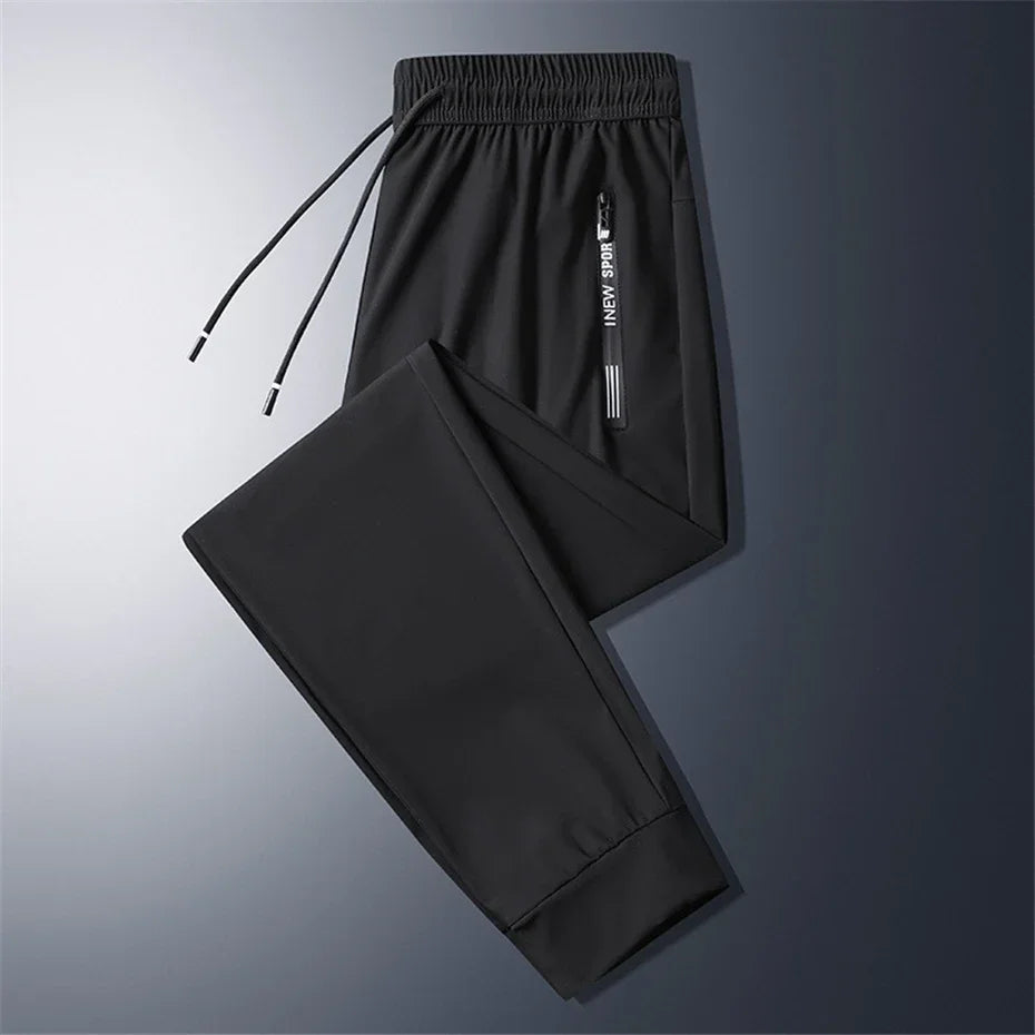 Summer Cool Pants Men 8Xl Plus Szie Sweatpants Fashion Casual Stretch Pants Male Big Size 7Xl 8Xl Summer Trousers Black Grey