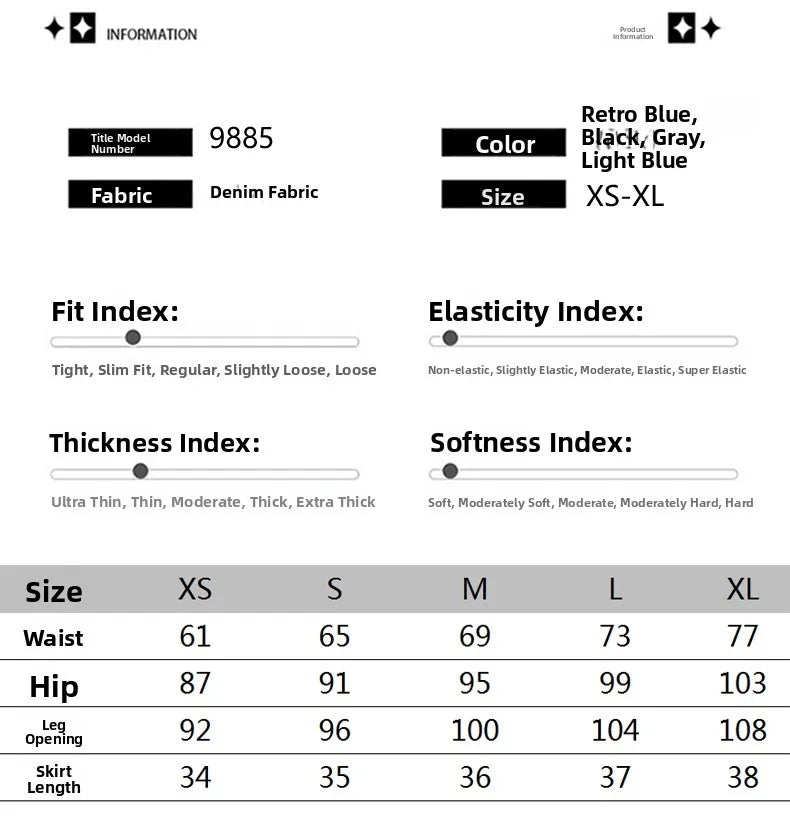 Light Blue Spicy Girl High Waist Denim  Skirt Women's A-Line Bodycon Short Skirt Summer New Style Slimming Anti-Light