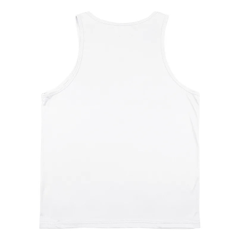 Men's Gym Sports Tank Top Muscle Aesthetic Dry Fast Workwear Polyester Fiber Summer Sport Fit Style Solid Color round Neck