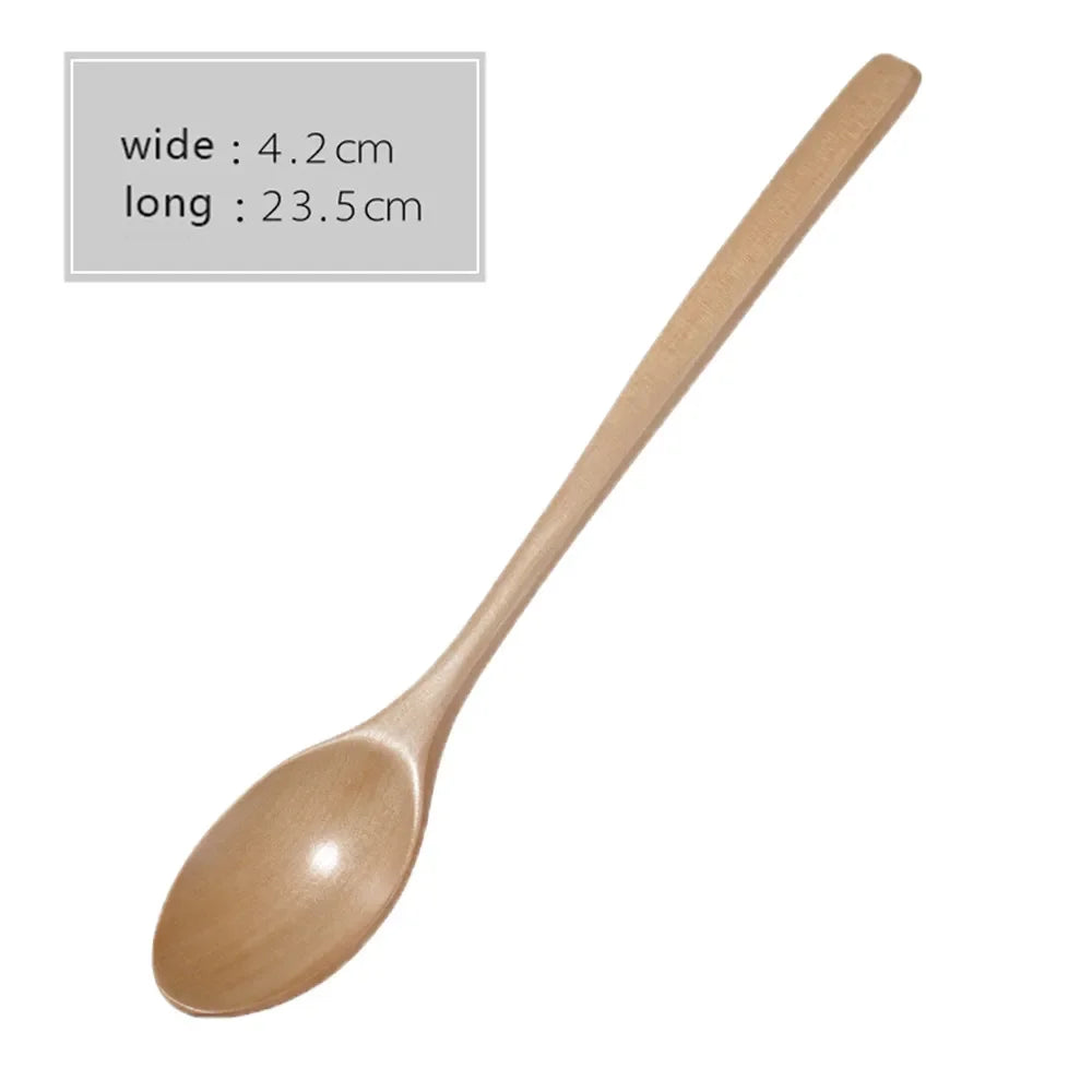 2pcs Wooden Spoon Soup Spoon Tableware Kitchen Cooking Utensils Tools Soup Environmentally Friendly Products Cooking Spoon