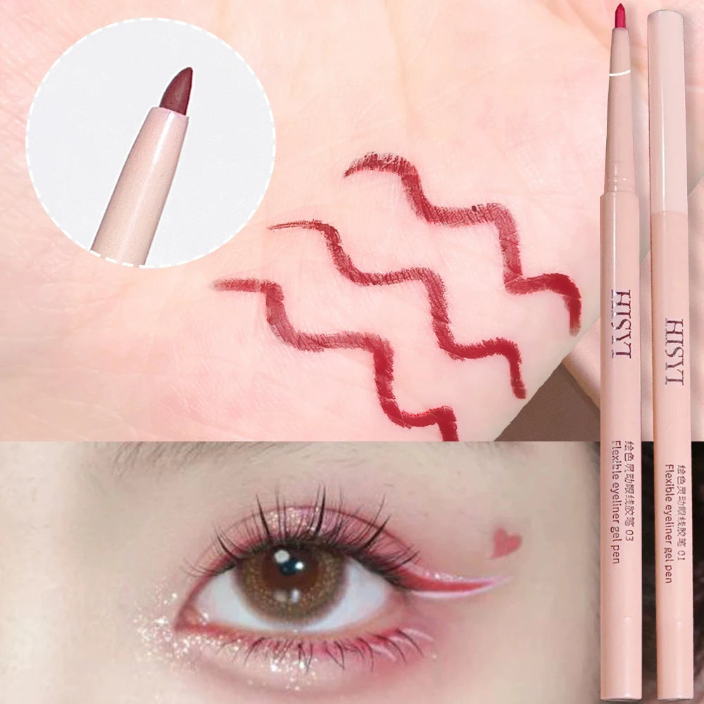 Ultra-fine Gel Eyeliner Pencil Rose Brown Under Eye Liner Pen Waterproof Matte Aegyosal Lying Silkworm Quick Drying Eyes Makeup