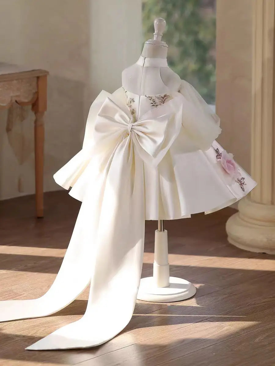 Dreamy Vow D237 Luxury White Girl Dress Beauty with Train Lovely Princess Kids Wedding Birthday Festival Party Pageant Gown