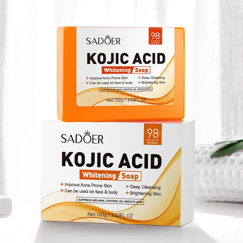 Sadoer Kojic Acid Facial Soap Face Wash Foam Facial Cleanser Moisturizing Hydrating Oil Control Body Bathing Handmade Soap
