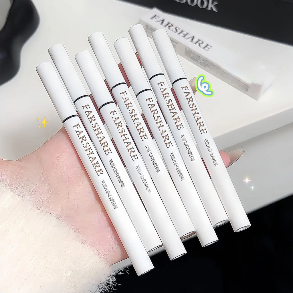 Ultra-thin Waterproof Eye Liner Matte Berry Red Liquid Eyeliner Black White Eyeliner Pen Easy To Color Colorful Lying Silkworm