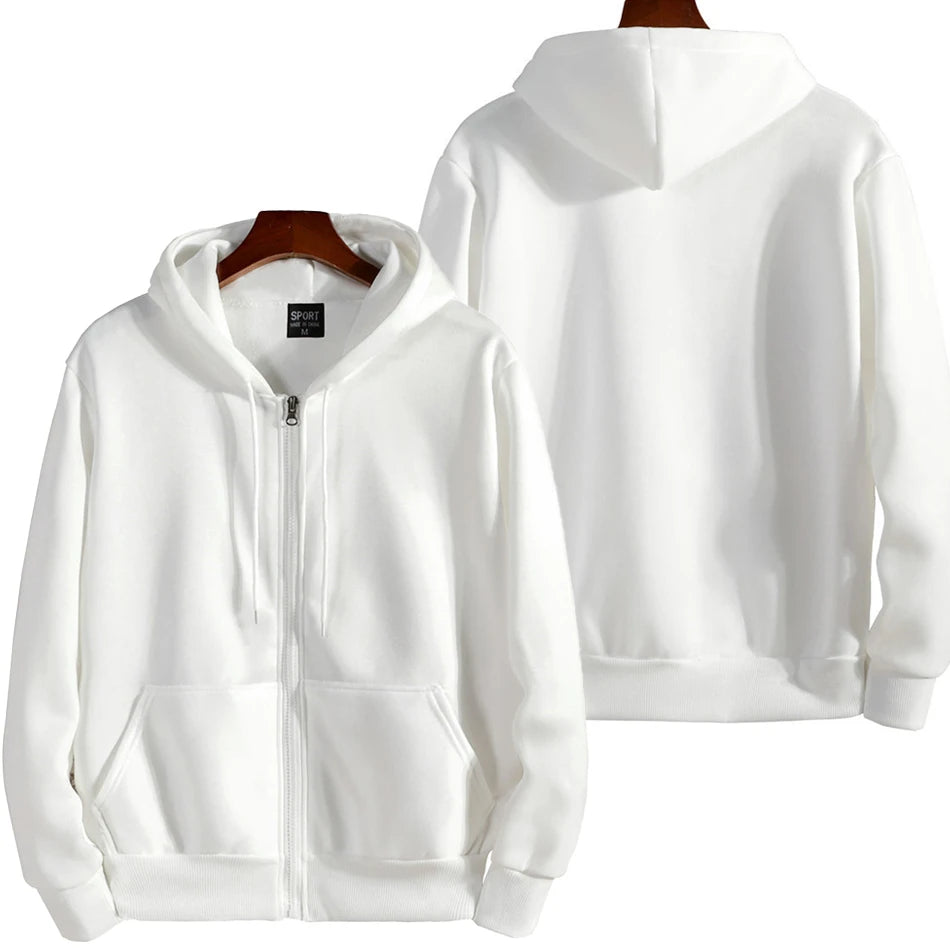 Fashion Zipper Hoodies Women'S/Men Fashion Long Sleeve Hooded Sweatshirt Casual Autumn Winter Sportwear Solid Clothes