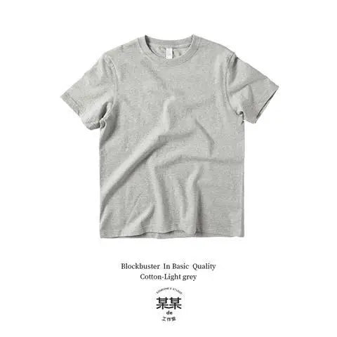 Heavyweight Pure Cotton White Basic Style T-Shirt Loose Short Sleeve Unisex Summer Fashionable Color T-Shirt