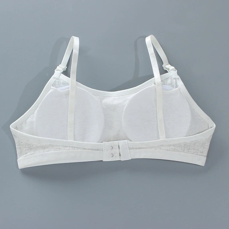 1PC New Teenage Girls Small Bras Back Buckle Young Children Underwears Student Girls Solid Kids Sports Training Bra Padded Vests