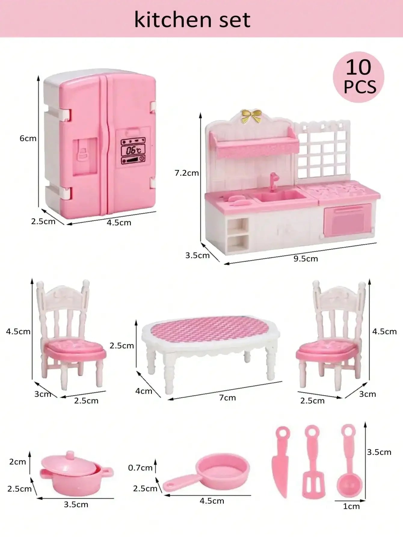 Children's mini doll house accessories pretend play toys family scene bedroom kitchen birthday Christmas children's gift