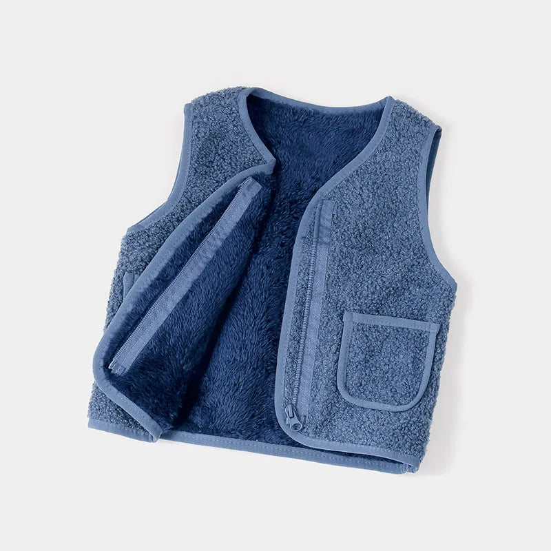 Baby Girl Boys Waistcoat Fleece Soft Warm Vest Autumn Winter Sleeveless Jacket for Children Boy Outerwear Toddler Coat Clothes
