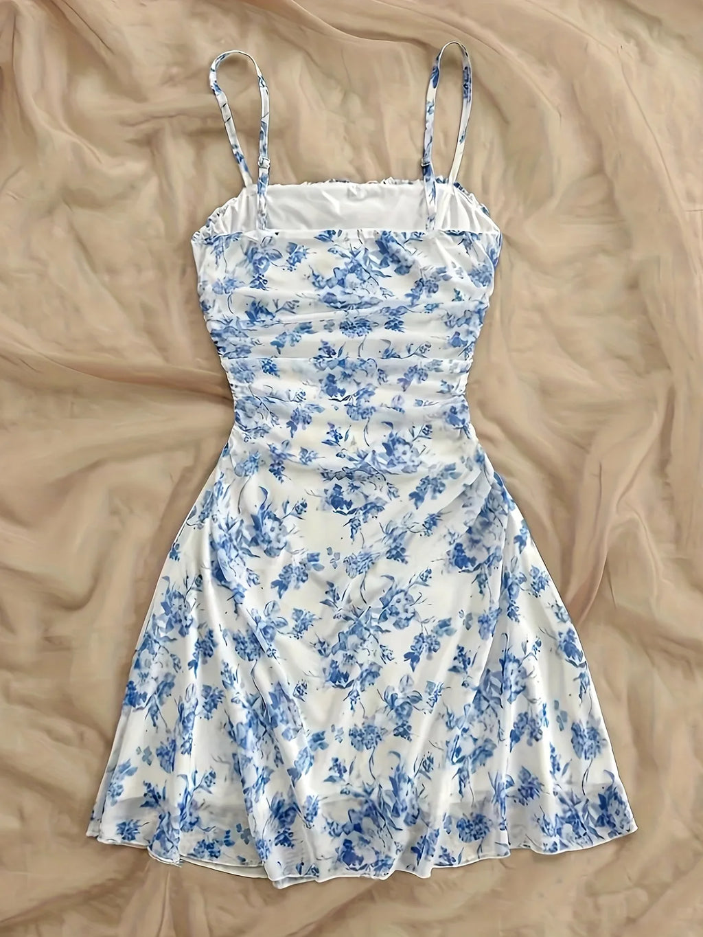 For Women Dresses  Spring Summer Cute Dating Ditsy Floral Sleeveless Square Neck Mini Cami Casual Dresses