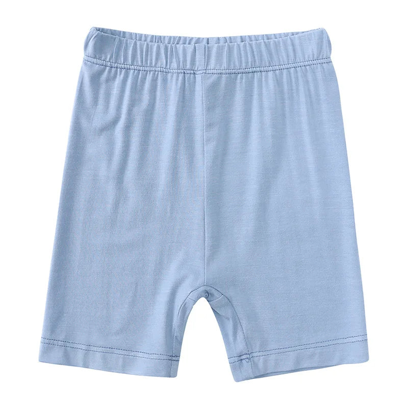 2-Pcs Summer Children's Bamboo Fiber Short-sleeved Shorts Suit Boy Casual Breathable Top Baby Girl Pink Sweet Soft Home Clothes