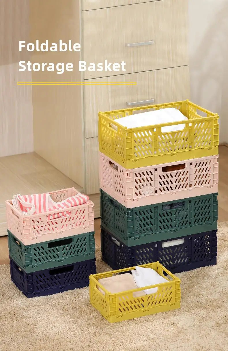 Foldable Storage Basket Wardrobe Organizer Box Kitchen Bathroom Accessories Gadgets For Clothes Toy Spices Condiments Vegetables