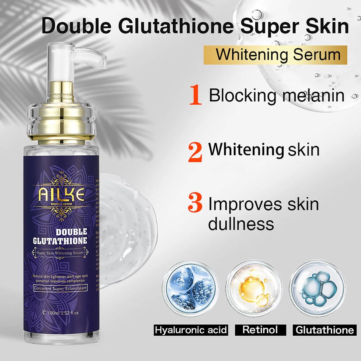 AILKE 5-in-1 Glutathione Skin Whitening Care Set for Face and Body