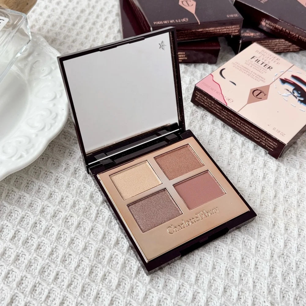 Charlotte Tilbury 4Pan Velvet&9Pan Silk Shimmer Eyeshadow&Cream Blush Dewy Long Lasting Buildable Blendable Natural Glow Makeup