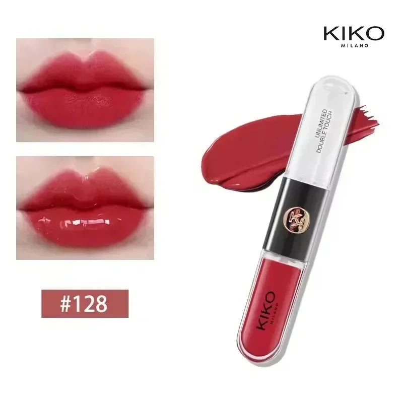 Kiko Double Headed Lipstick Transparent Mirror Non Fading Non Stick Cup Lip Gloss Milk Tea Bean Paste Naked Nature Lip Makeup