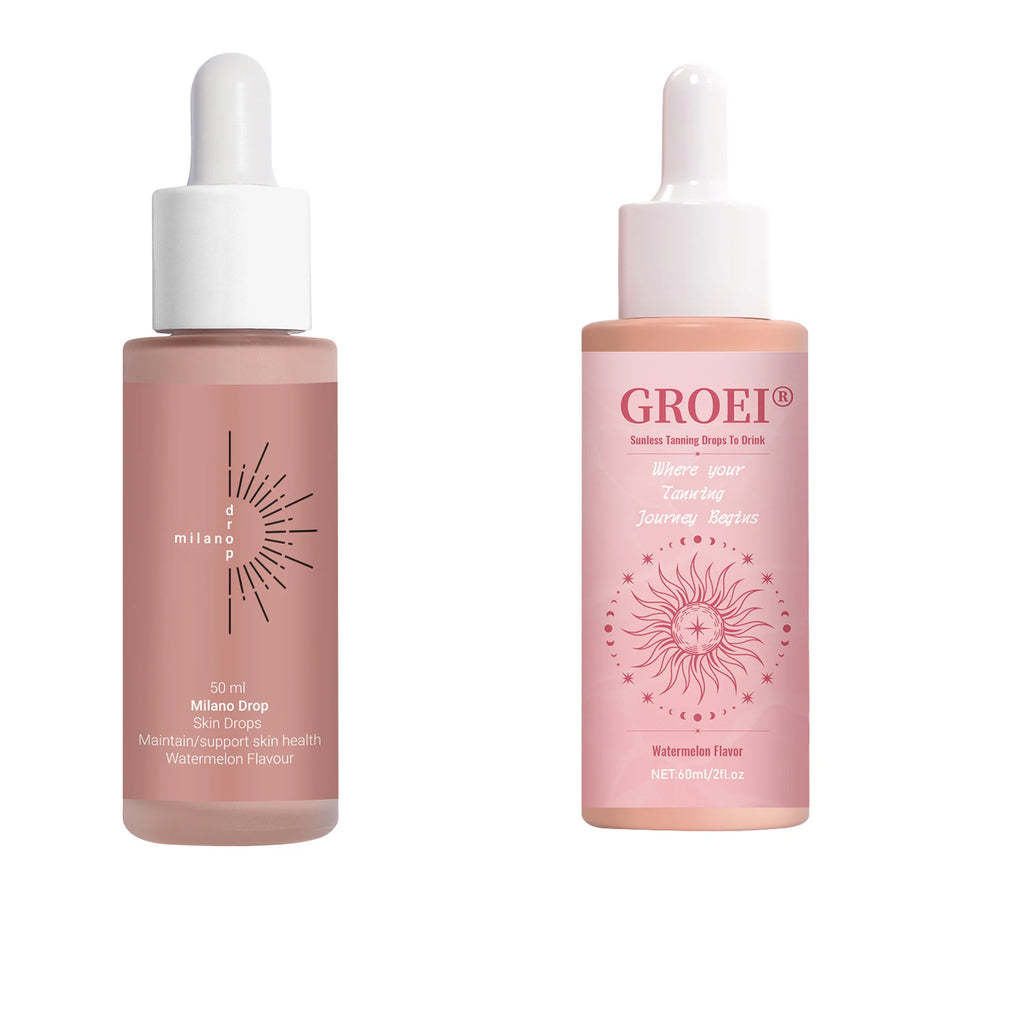 2PCS Self Tanning Drops Enhance Skin Melanin Liquid Bronzer Natural Tanner For Body Face Preventing Sunburn Sunless Tanning