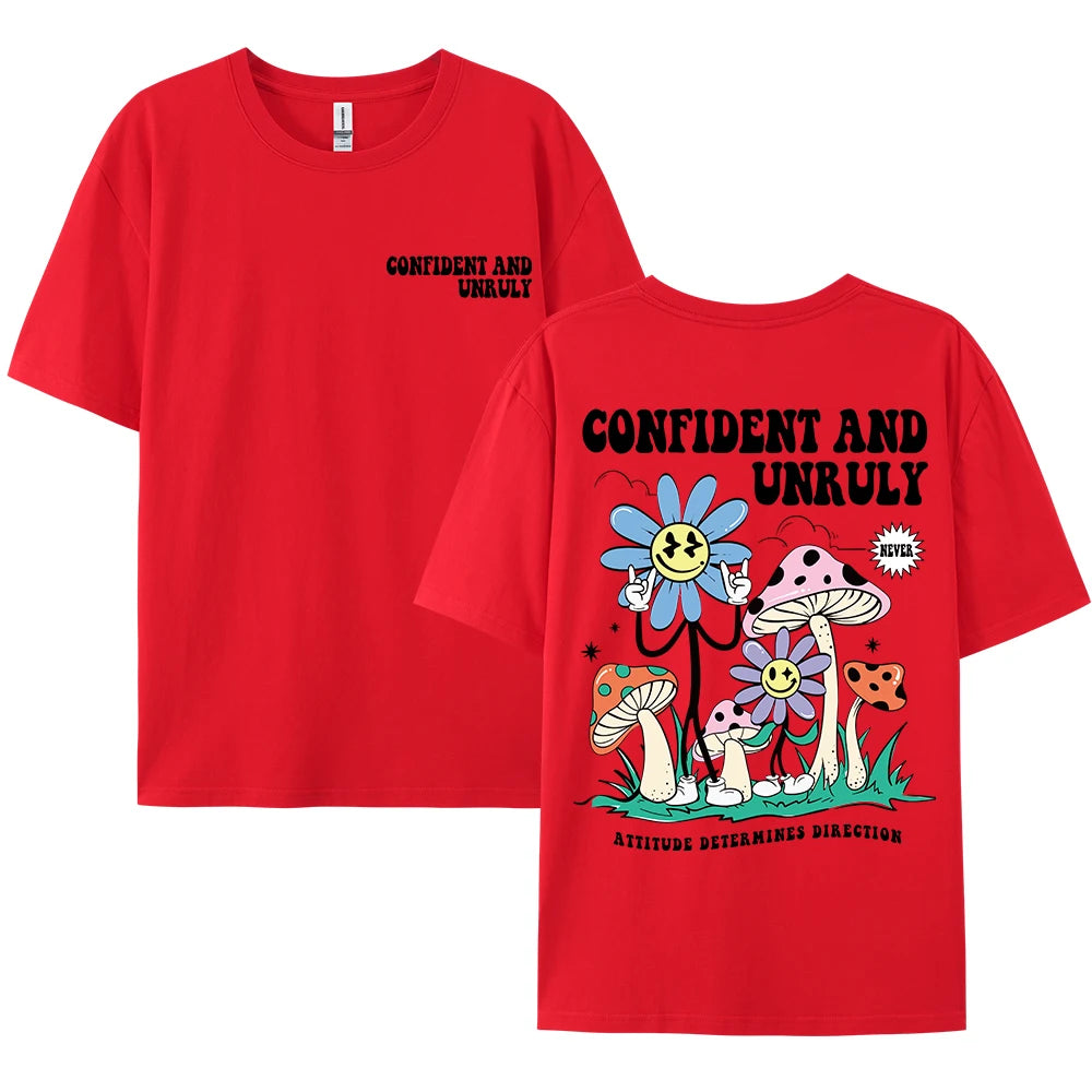 Mens Attitude T Shirt Confident Unruly Streetwear Cotton Short Sleeve Breathable Tee For Men