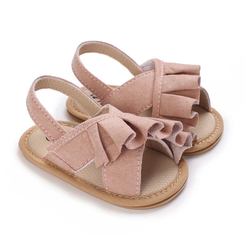 Summer cute and sweet skirt edge sandals for baby girls, comfortable and breathable walking shoes for beginners