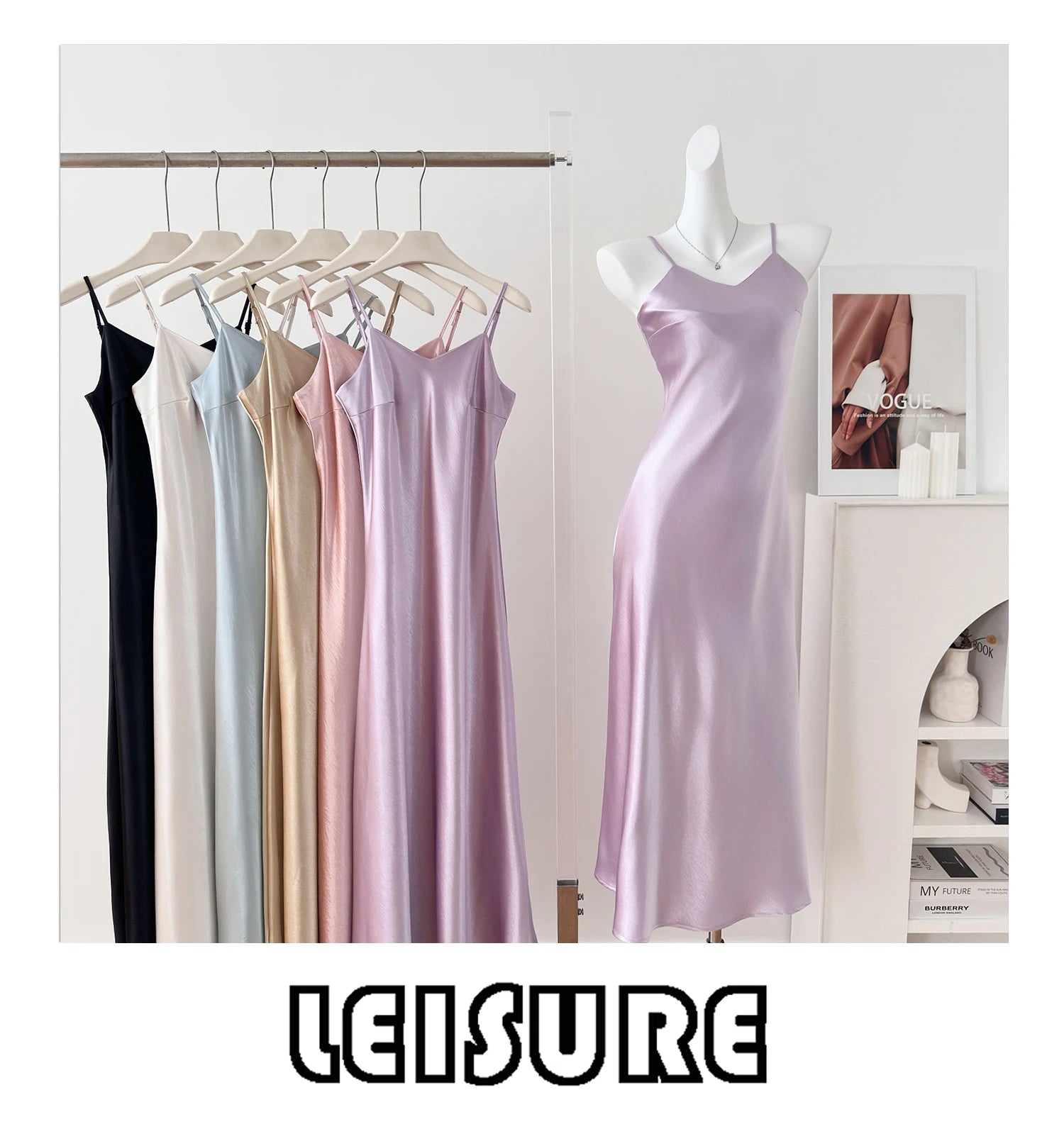 Elegant Chinese Style Satin V-Neck Sleeveless Women's Dress Slimming Waist Design Summer City Walk Long Skirt Inner Wear