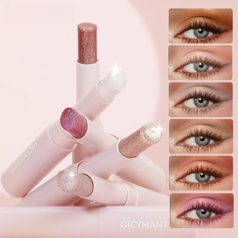 Jelly Eyeshadow Stick Holographic Pearl Shimmer and Delicate Glitter for Eye Brightening Long-Lasting Eyeshadow Highlight Stick