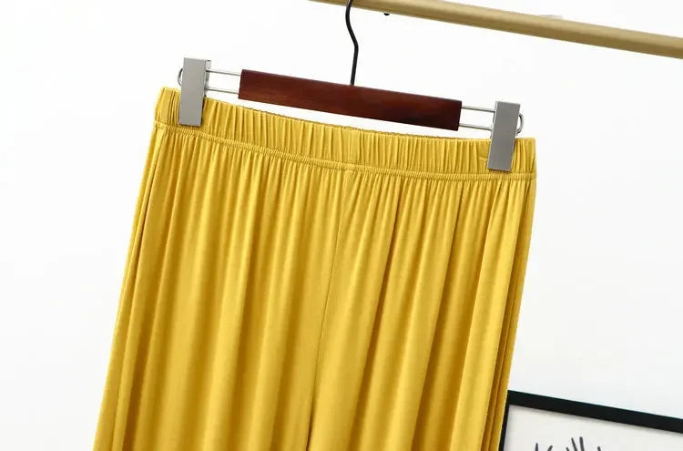 Women's Modal Wide-Leg Pants - Floor-Length Casual Loose Trousers