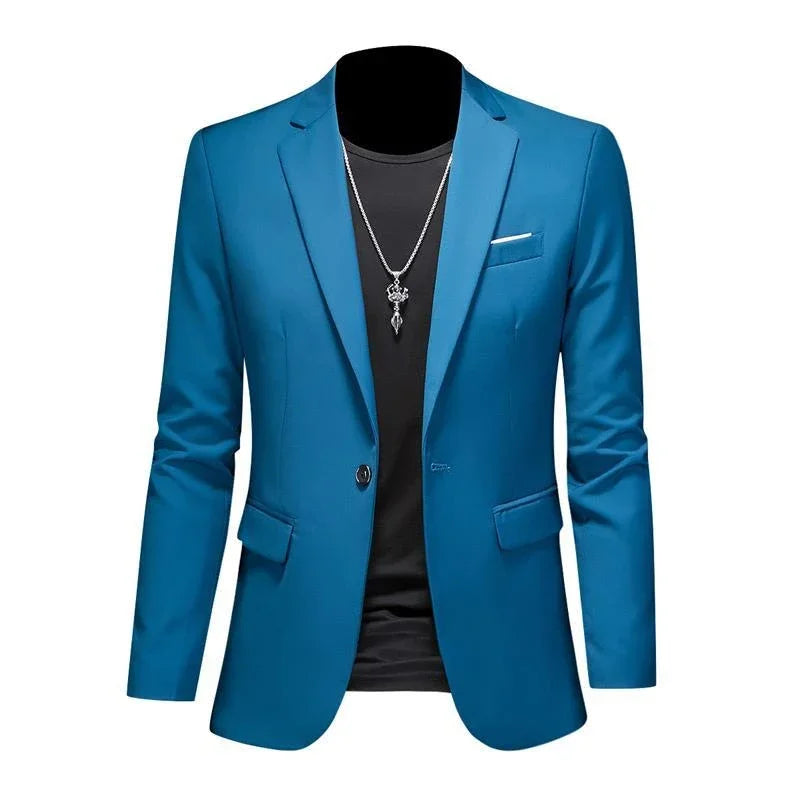 Boutique Fashion Mens Blazer Solid Color Premium High End Suit Jacket For Men Groom Wedding