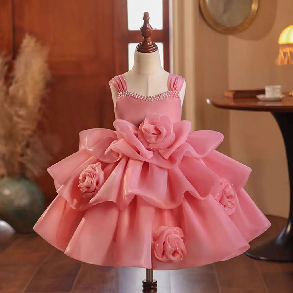 Dreamy Vow J710 Charming Pink Girl Dress With 3D Flowers Sleeveless  Baby Kids Princess Birthday Wedding Party Holiday Gown 2025