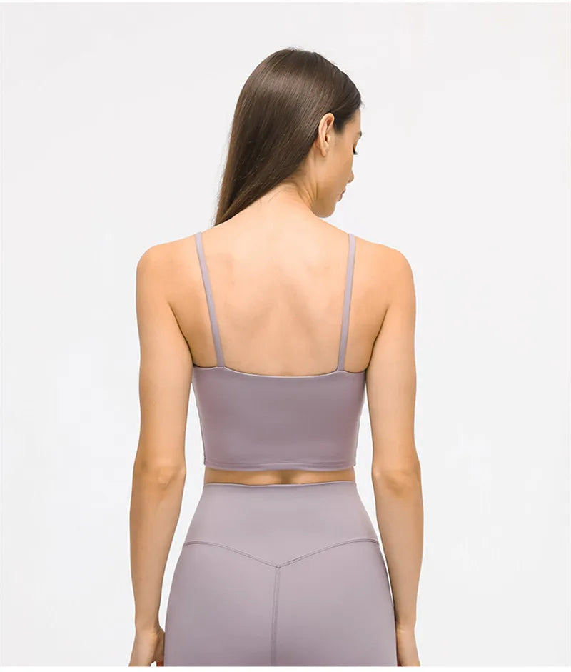 Solid Color Women Sports Bra Comprehensive Training Shockproof Halter Soft Sports Fitness Top Gym Yoga Chest Pad Comprehensive