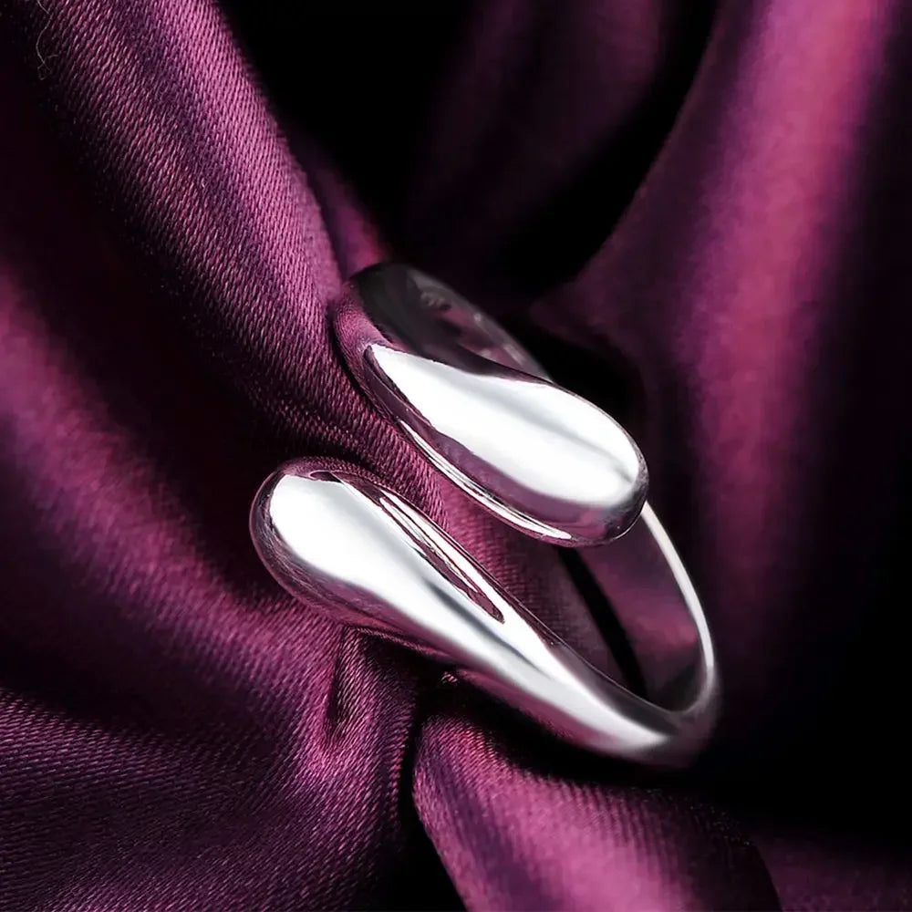 Hot High Quality Popular Brands 925 Sterling Silver Water Drop Rings For Women'S Fashion Wedding Fine Jewelry Christmas