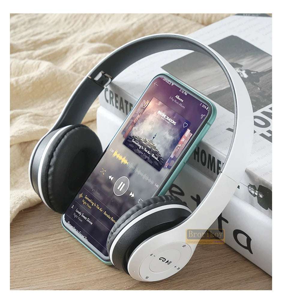 Auriculares inalámbricos P47 Bluetooth 5.0 Auriculares plegables HIFI estéreo graves para música, juegos, auriculares para niños y niñas para iPhone XiaoMi