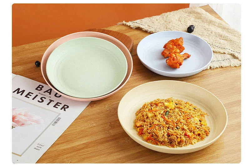 Wheat Straw Dinner Plate Set, Lightweight Unbreakable, 15cm, 6-Piece