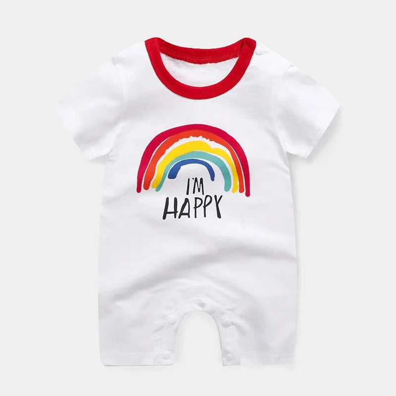 Baby Unisex Romper Jumpsuit - 100% Cotton Short-Sleeve Animal Print