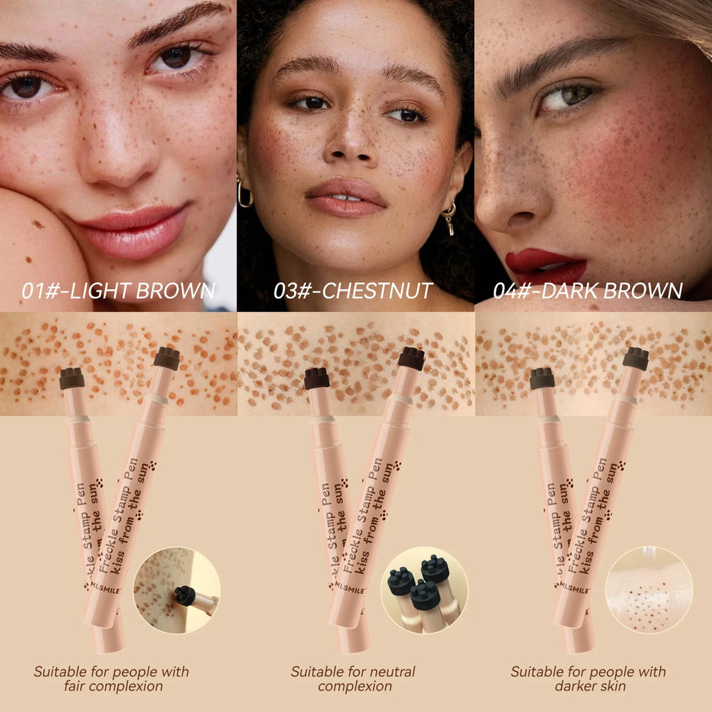 Waterproof Freckle Pen Natural Lifelike Fake Freckles Pen For Lasting Look Dot Spot Pen Makeup For Women'S Makep Light/Dark Brown
