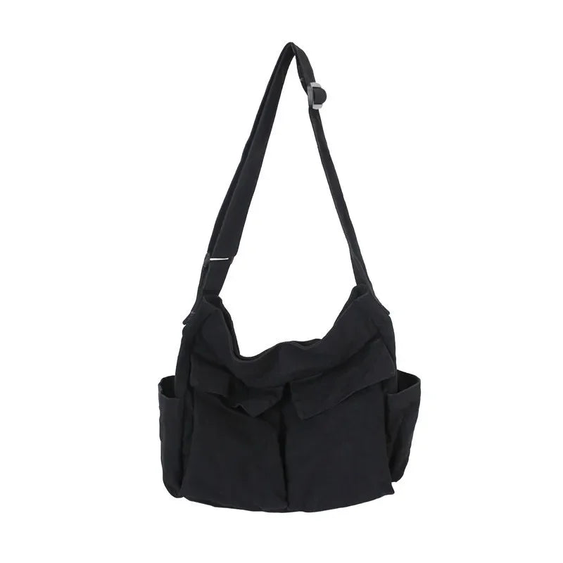 Workwear Canvas Shoulder Bag Large Capacity Retro Messenger Bag New Student Class Messenger Bag