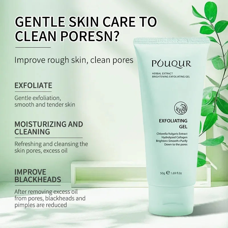 Herbal Exfoliating Gel Cream Moisturizer Face Body Scrub Gel Deep Cleansing Moisturizing Facial Exfoliator Peeling Face Scrub