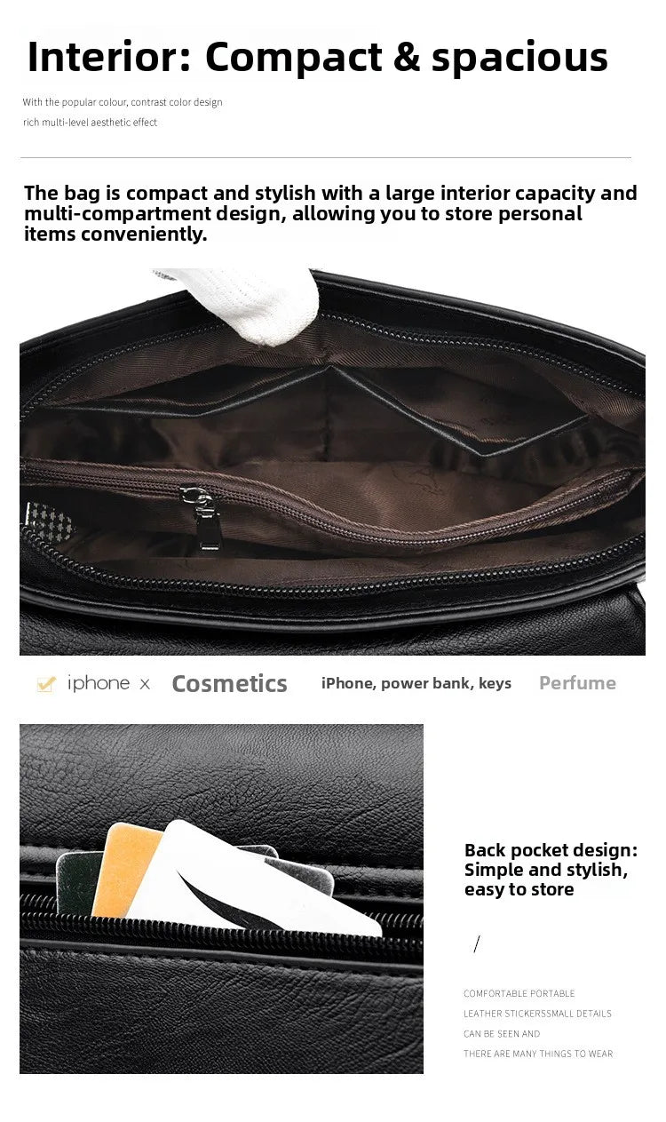 Soft Leather Crossbody Bag Large Capacity Fashionable Women's Shoulder Bag for Middle-Aged Mothers Hot Sale Of The Season New...