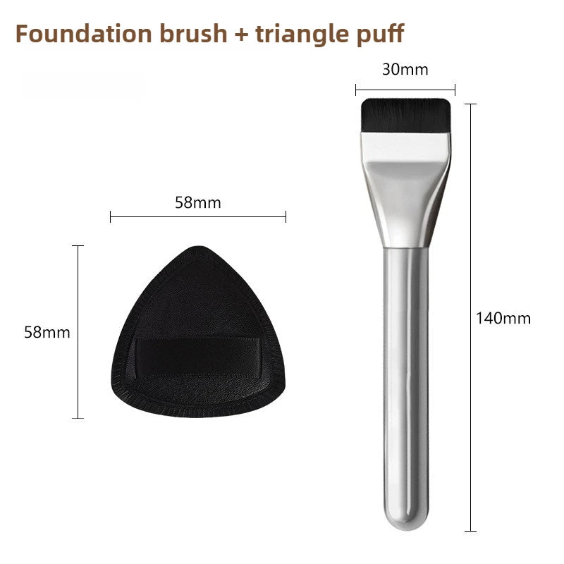 Ultra Thin Foundation Brush Makeup Mixing Palette With Spatula Flat Face Contour Brush Cosmetic Puff Blender Beauty Makeup Tools