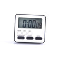 Digital Kitchen Timer with Large LCD Display, Alarm, and Stand - Black