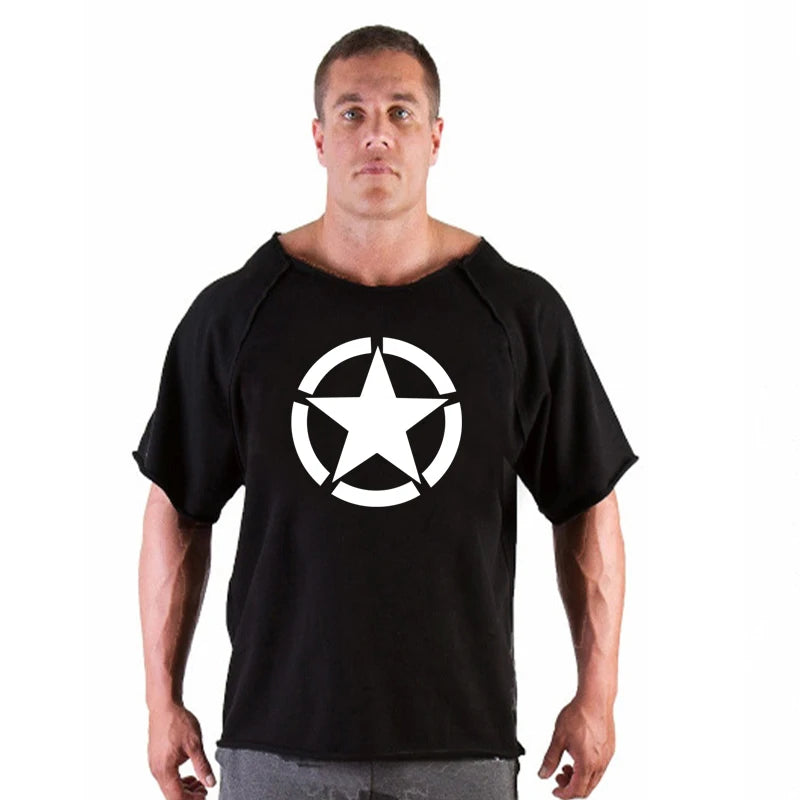 Men'S Clothing Gym Fitness Clothes T-Shirt Tops Breathable Vintage Graphic Shirts Oversized New Short Sleeve Top Cotton Tshirt