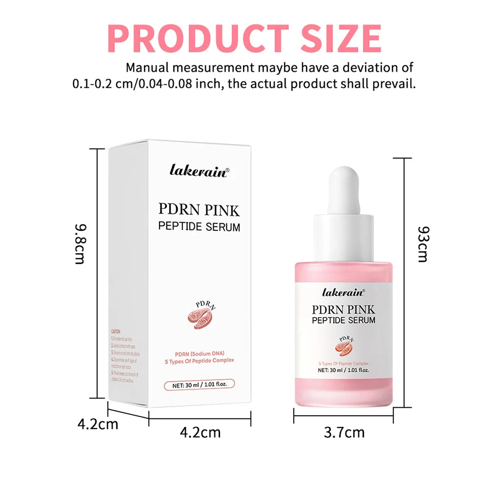 Lakerain 2Pcs Set 0-Pore Toner Pad & Salmon PDRN Pink Peptide Facial Serum Deep Moisturizing Glow Korean Facial Skin Care Kit