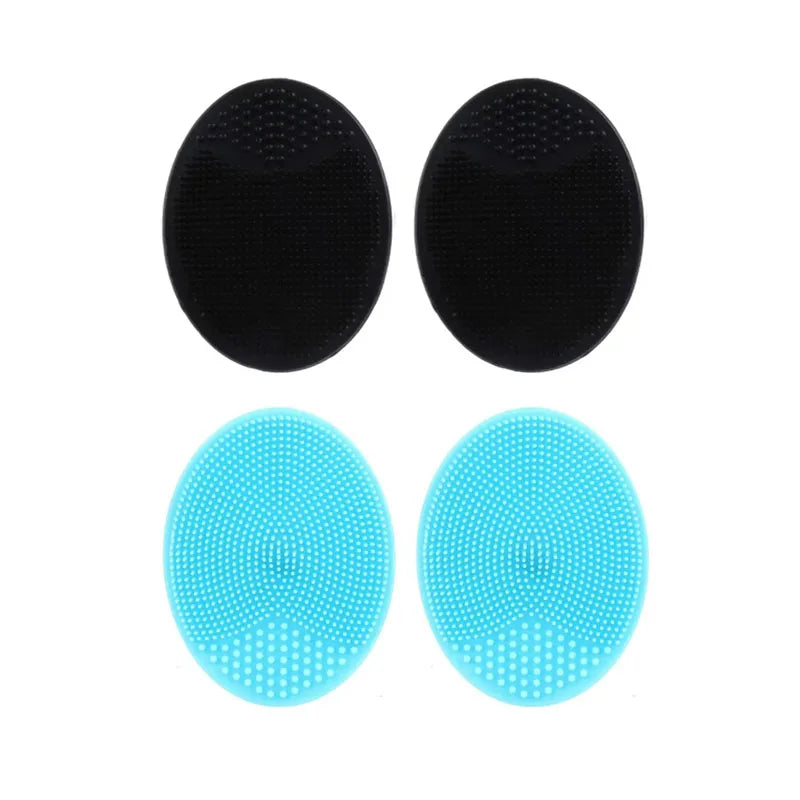 2/4pcs Silicone Face Wash Brush Clean Pores Baby Shampoo Brush Baby Bath Brush Soft Hair Round Shampoo Comb Home Use