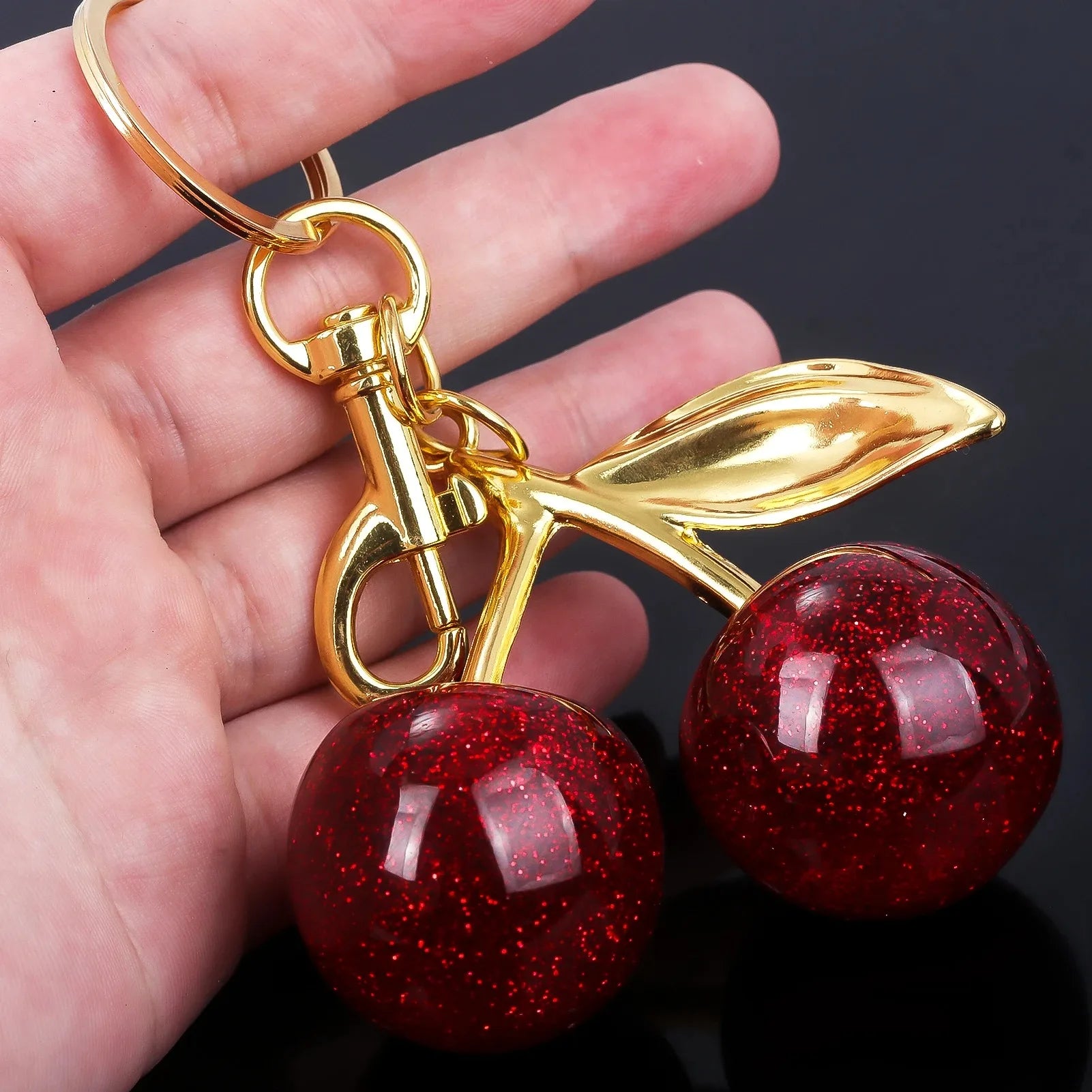 6 styles of cherry pendants suitable for coach bags women's handbags, shoulder bags, and keychain accessories Bag Accessories