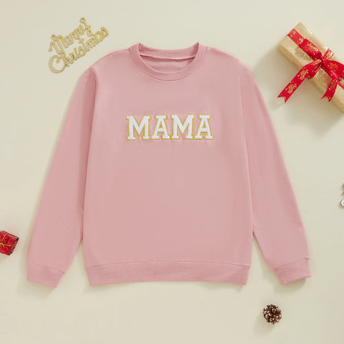 Citgeett Mommy And Me Matching Outfits 0to3Y Letter Embroidered Long Sleeve Pullovers For Fall